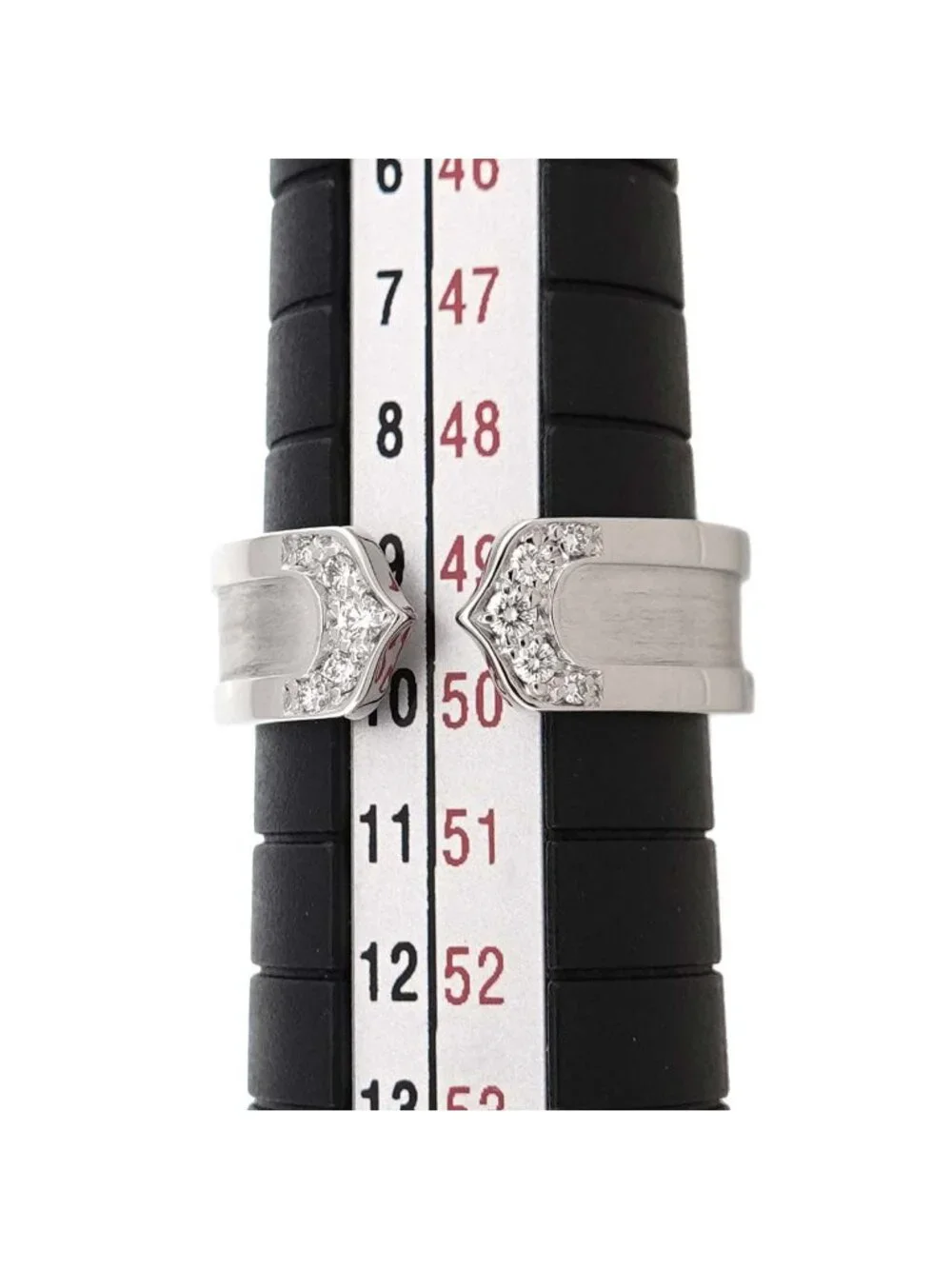 Cartier C2 Small SM 49 Ring Diamond 18K White Gold 2C